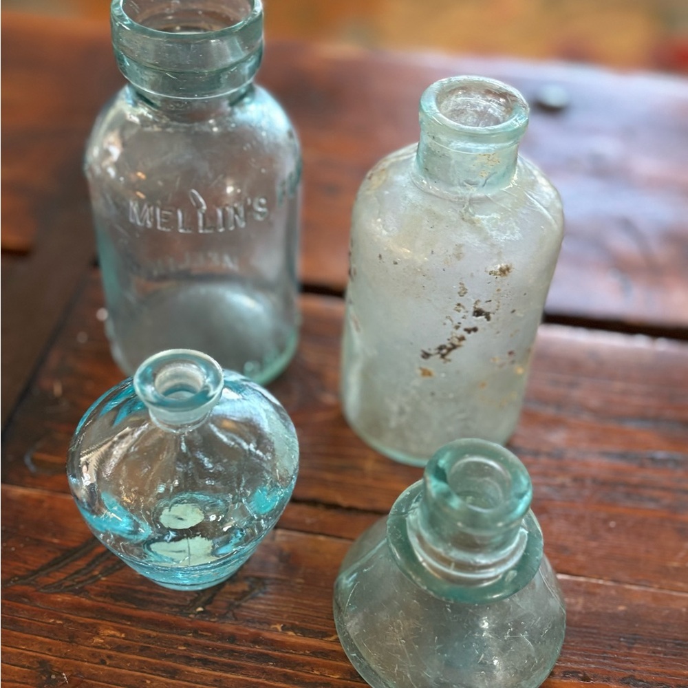Vintage Glass Bottles Set